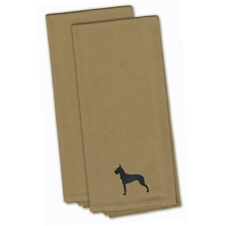 Carolines Treasures Great Dane Tan Embroidered Kitchen Towel BB3475TNTWE